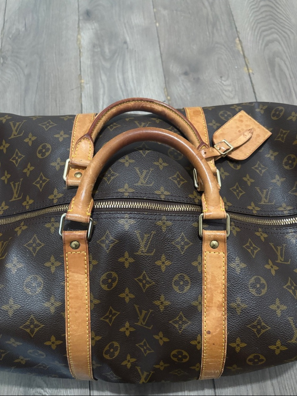 Louis Vuitton Monogram Keepall Duffle Bag - Brown & Tan - Picture 6 of 16